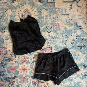 Victoria’s Secret Black Satin Pajama Set – Size Small